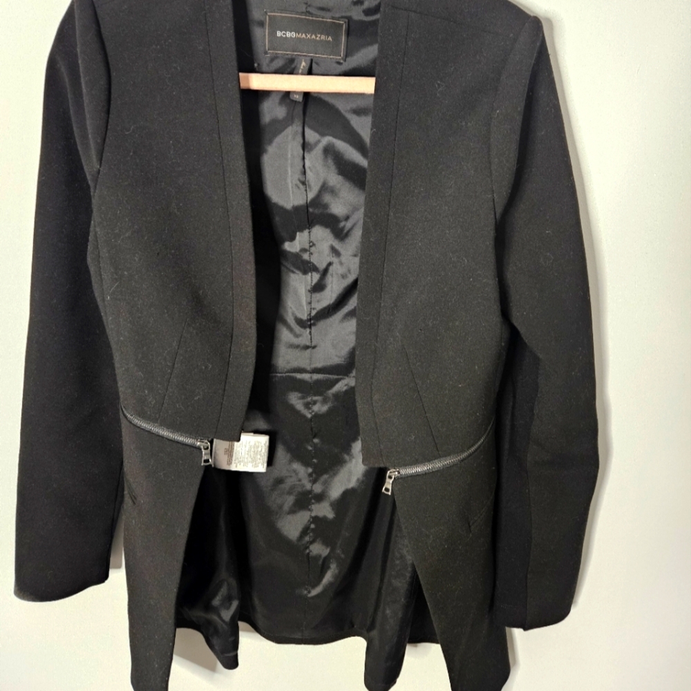 Tuxedo style blazer with zippers